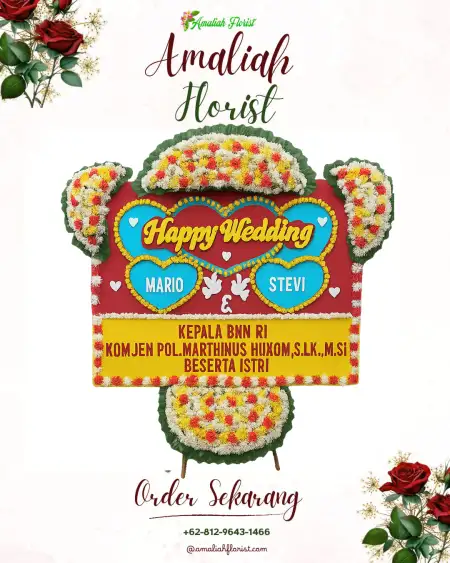 Papan Bunga Pernikahan Nunbaun Delha